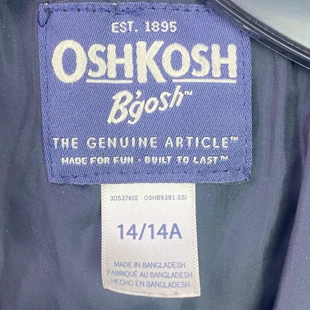 OshKosh‎ Bgosh Jacket Boys Large Plaid Flannel Full Zip Sherpa Outdoors Chore